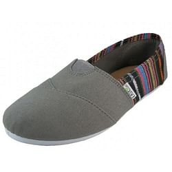 Category: Dropship Shoes & Boots, SKU #1934221, Title: . Case of [36] Women's Gray with Stripes Slip On Canvas Shoes .