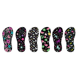 Category: Dropship Shoes & Boots, SKU #2343350, Title: . Case of [72] Girl's Printed Nubuck Flip Flops with Rhinestone Upper .