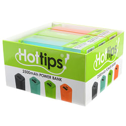 Category: Dropship Cell Phones & Accessories, SKU #2343386, Title: . Case of [96] Hottips Tray Pack 2500Mah Power Bank Assorted .