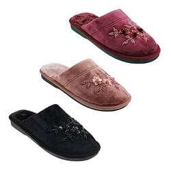 Category: Dropship Shoes & Boots, SKU #2362043, Title: . Case of [36] Women's Faux Fur Slippers - S-L, Sequin Details .