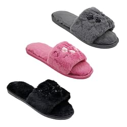 Category: Dropship Shoes & Boots, SKU #2362044, Title: . Case of [36] Women's Faux Fur Slippers - 6-10, Sequin Details .
