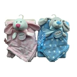 Category: Dropship Baby & Toddler, SKU #2362153, Title: . Case of [24] Baby Blankets - Toy & Teether Included, Bunny, Blue/Pink .