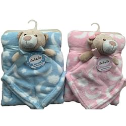 Category: Dropship Baby & Toddler, SKU #2362154, Title: . Case of [24] Baby Blankets - Blue, Pink, Bear Toy Included .
