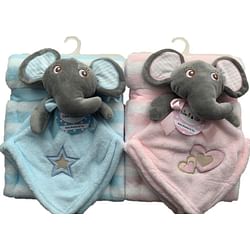 Category: Dropship Baby & Toddler, SKU #2362155, Title: . Case of [24] Baby Blankets - Elephant Toy Included .