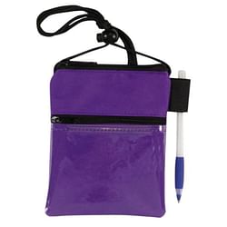 Category: Dropship Seasonal & Special Occasions, SKU #2364230, Title: . Case of [100] Dual Zipper Pocket Badge Holders - Purple/Black, 100 Count .