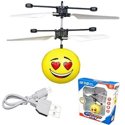 Category: Dropship Toys & Games, SKU #2365067, Title: . Case of [20] Emoji Helicopter Toys - Heart Eyes, Charger Included .