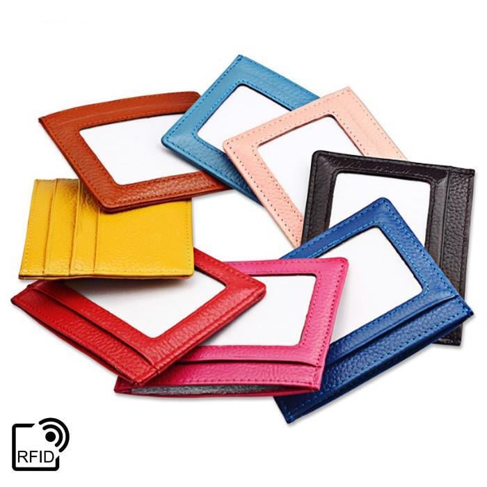Color: Navy Blue - Skinny Mini RFID Safe Universal Minimal Wallet