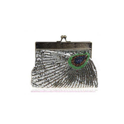 Style: Silver - Peacock Crazy Clutch Eye-catching Ensemble In 8 Colors