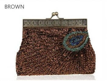 Style: Brown - Peacock Crazy Clutch Eye-catching Ensemble In 8 Colors