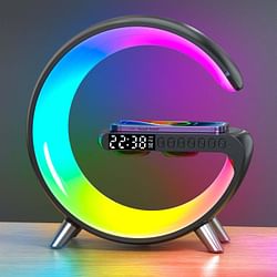 Category: Dropship Outdoors, SKU #43754851664145, Title: Color: BLACK - Mooncave Light Wireless Charger And Speaker With Clock