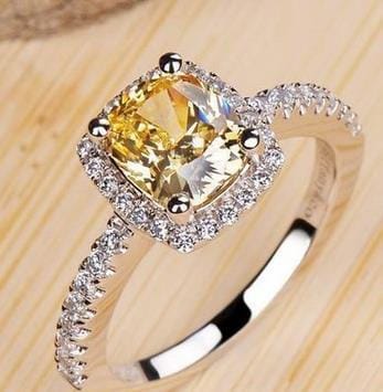 Color: AMBER MOON,Ring size: 6 - Lunara Crystal Rings In 3 Moonlike Colors