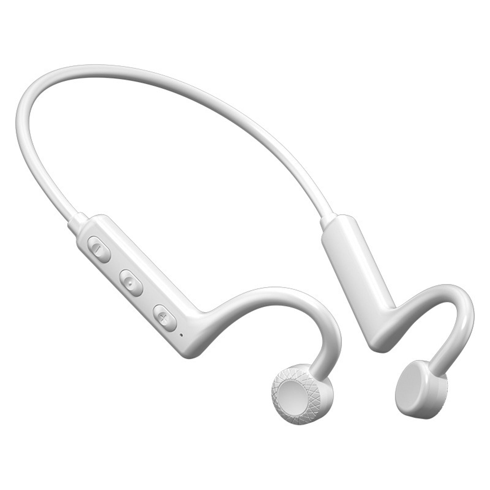 Bone Conduction Headphones Wireless Bluetooth Noise Reduction Headset Open Ear Waterproof Sports Earphones White