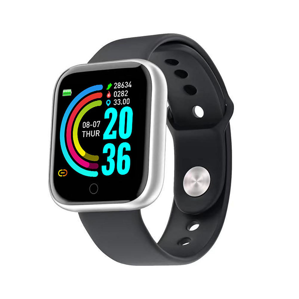 Y68 Smart Watch Heart Rate Monitor Smartwatch Blood Pressure Fitness Watch For Android Iso Phones silver gray