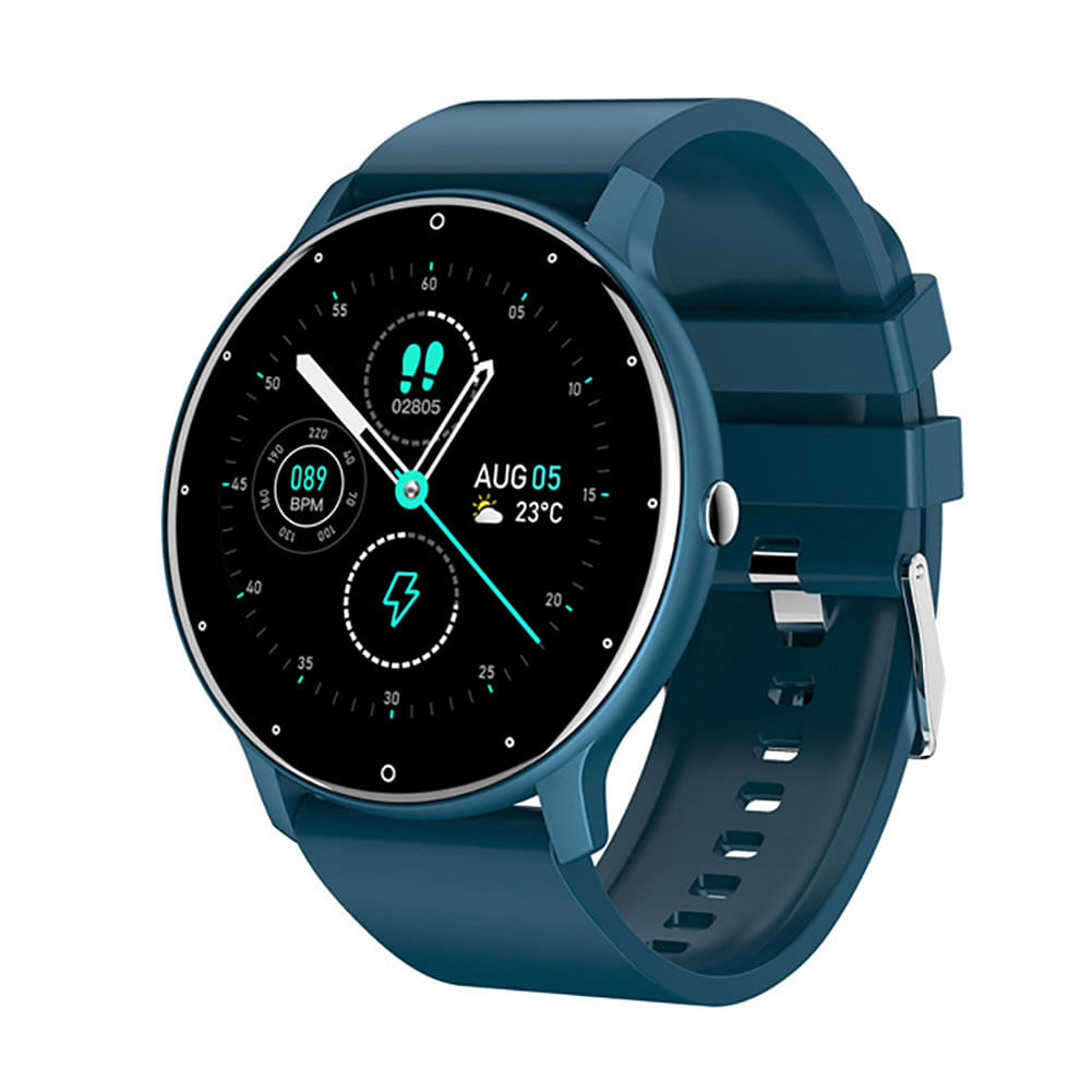 1.28 Inch Zl02 Smart Watch Heart Rate Blood Pressure Monitor Sport Running Watch Compatible for Android iOS Blue
