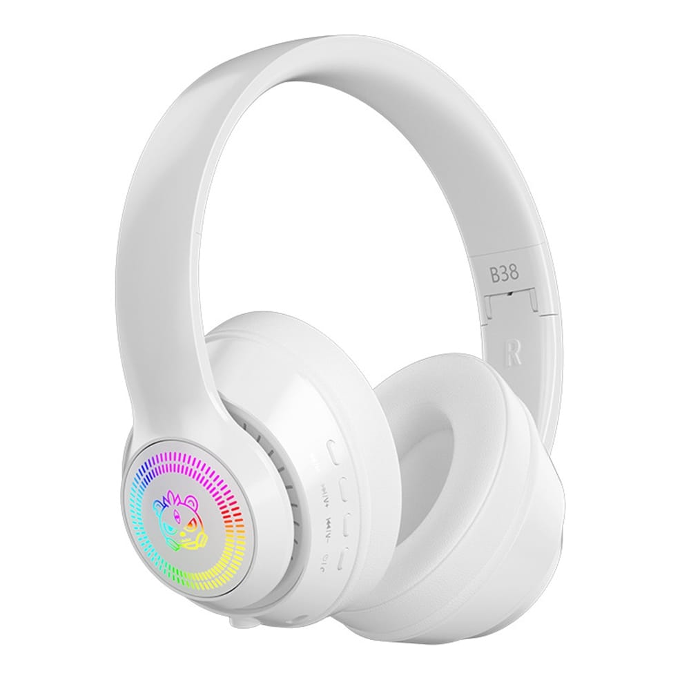 Head-mounted Bluetooth Headphones Hd Noise Reduction Subwoofer Wireless Luminous Gaming Headset dark red - Image 5