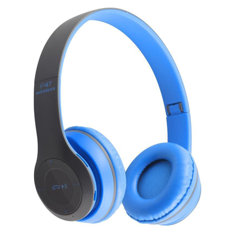 P47 Wireless Bluetooth Headphone Subwoofer Music Headset Head-mounted Sports Gaming Earphones blue - Image 6