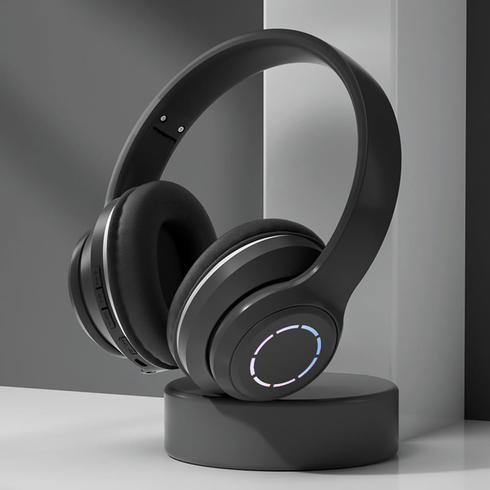 Foldable Bluetooth 5.2 Headphones Gradient Color Design Music Earphone Wireless Gaming Headset pink - Image 3