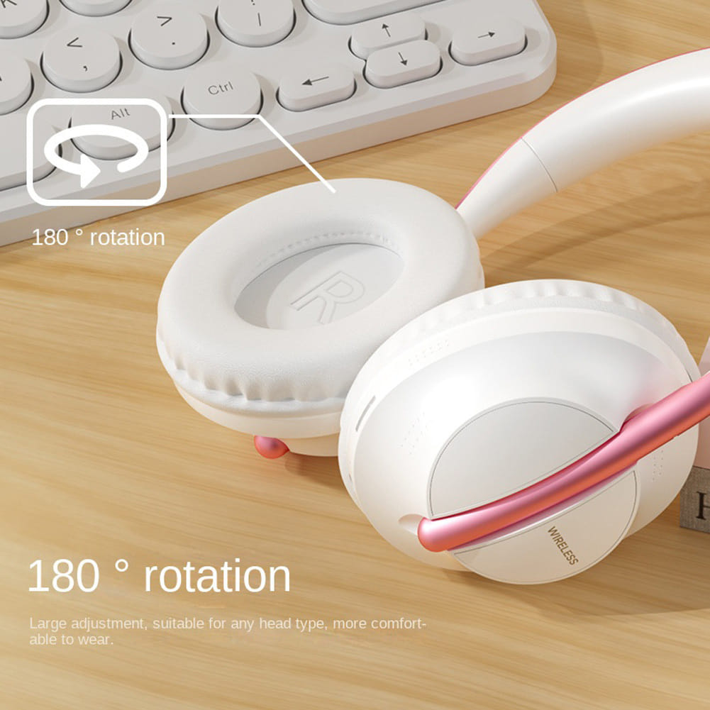 Wireless Bluetooth Headphones Noise Reduction Music Earphone Head-mounted Gaming Headset Universal gold - Image 3