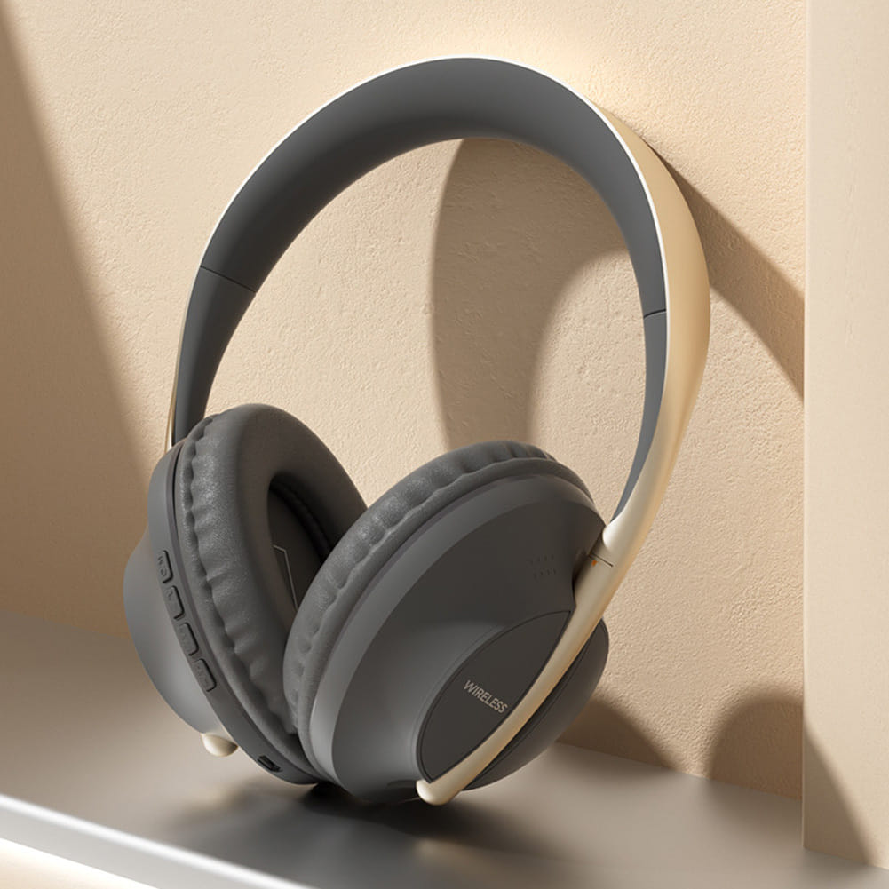 Wireless Bluetooth Headphones Noise Reduction Music Earphone Head-mounted Gaming Headset Universal gold - Image 7