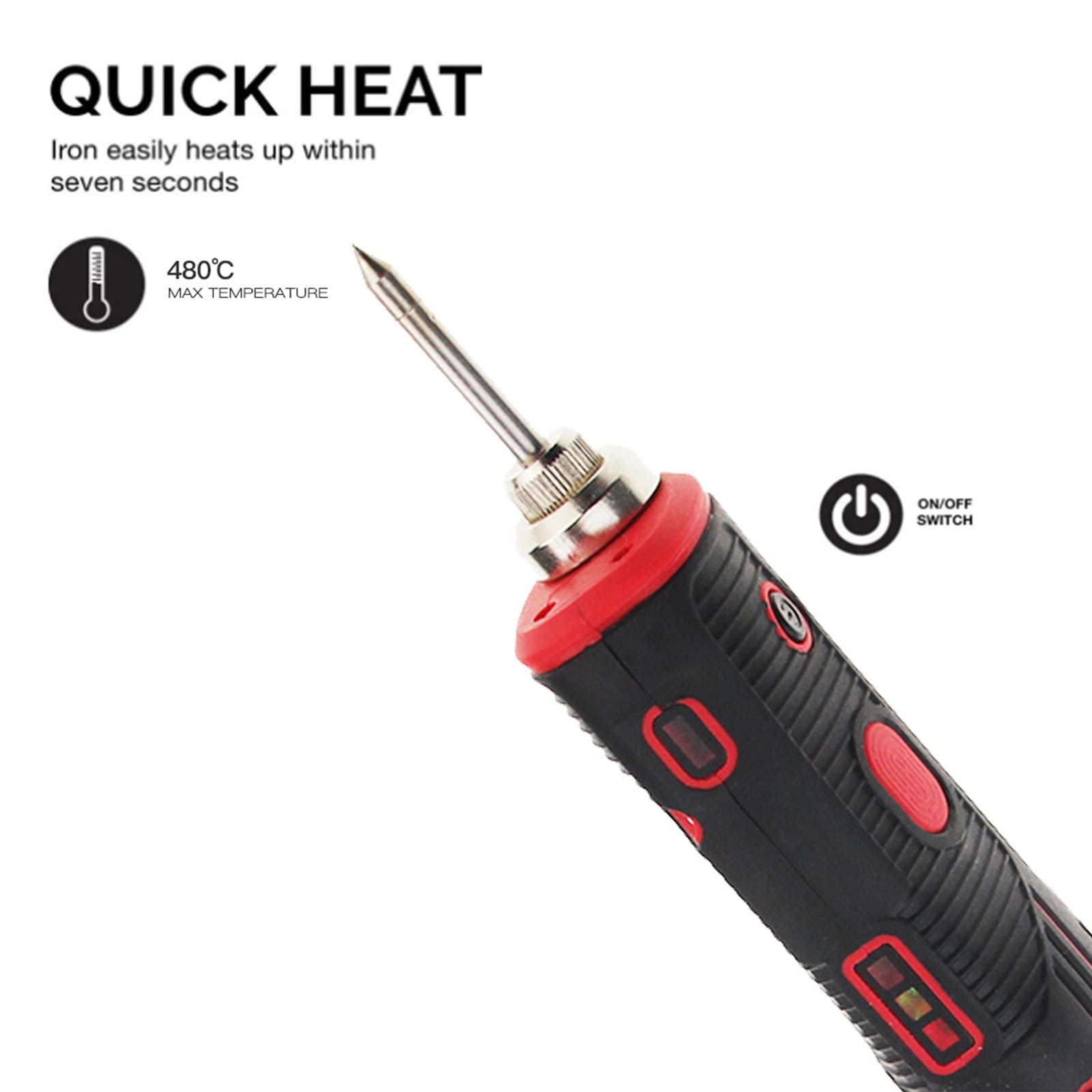1800mah Wireless Soldering Iron Rechargeable Portable Soldering Tool Outdoor Electronic Repair Standard without adapter - Image 6