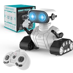 Category: Dropship Educational, SKU #FQZTO_JMDQS5AC, Title: Smart Remote Control Robots Rechargeable Dancing Rc Robot With LED Light Sound Interactive Toy For Boys Girls Birthday Xmas Gifts White rechargeable