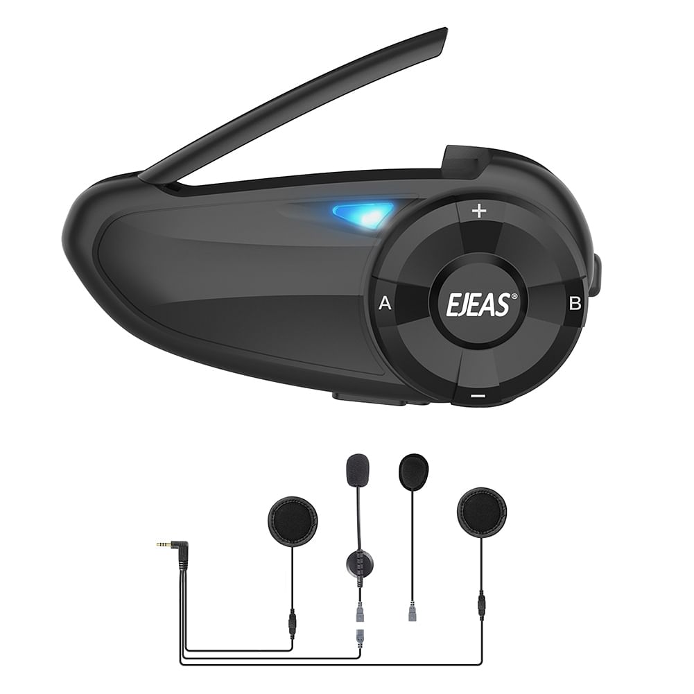 Q7 Bluetooth Motorcycle Helmet Headset 800 Meters 7 Riders Wireless Noise Reduction Intercom Black