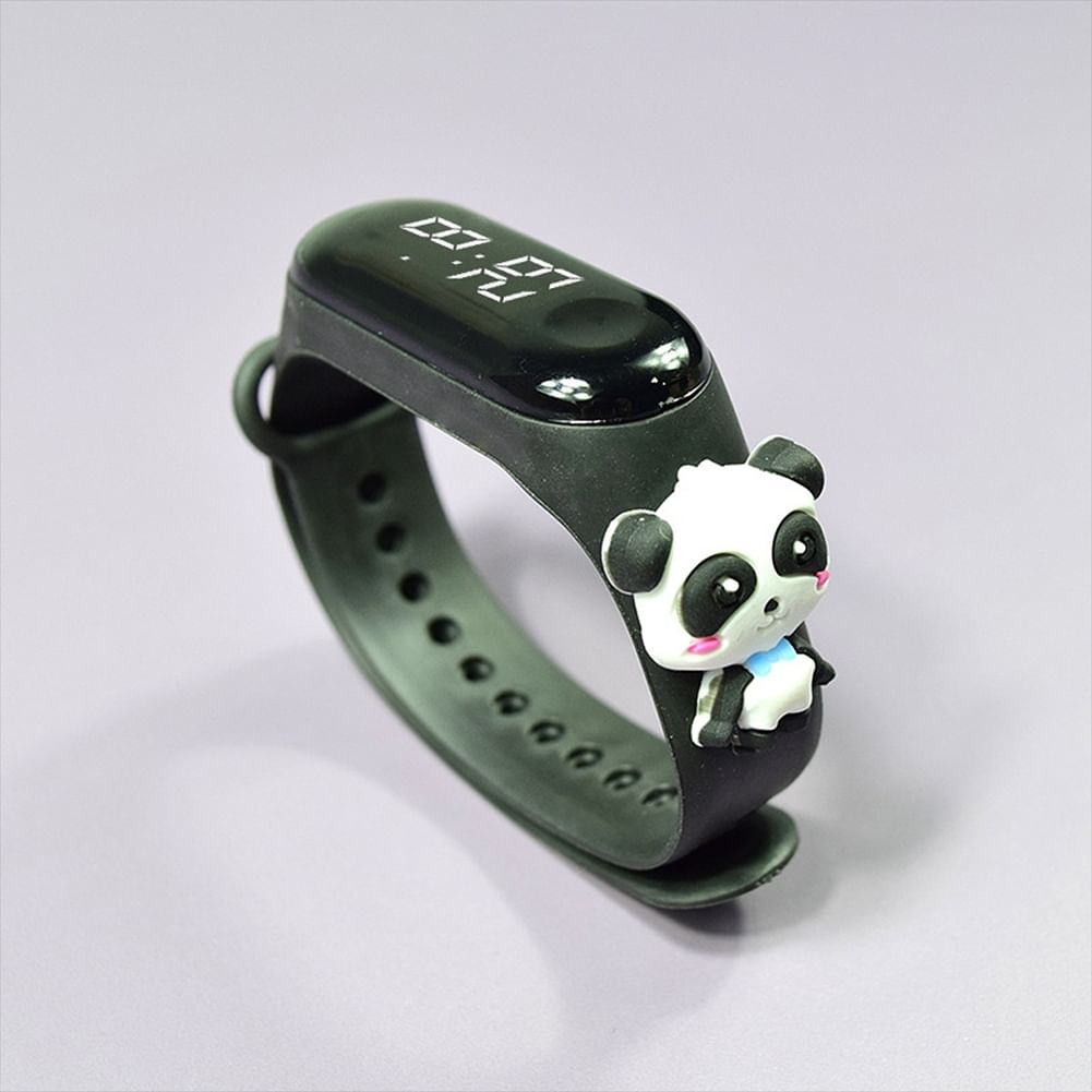Cartoon Electronic Watch For Men Women Cartoon Doll Touch Screen Wrist Watch For Student E-Black