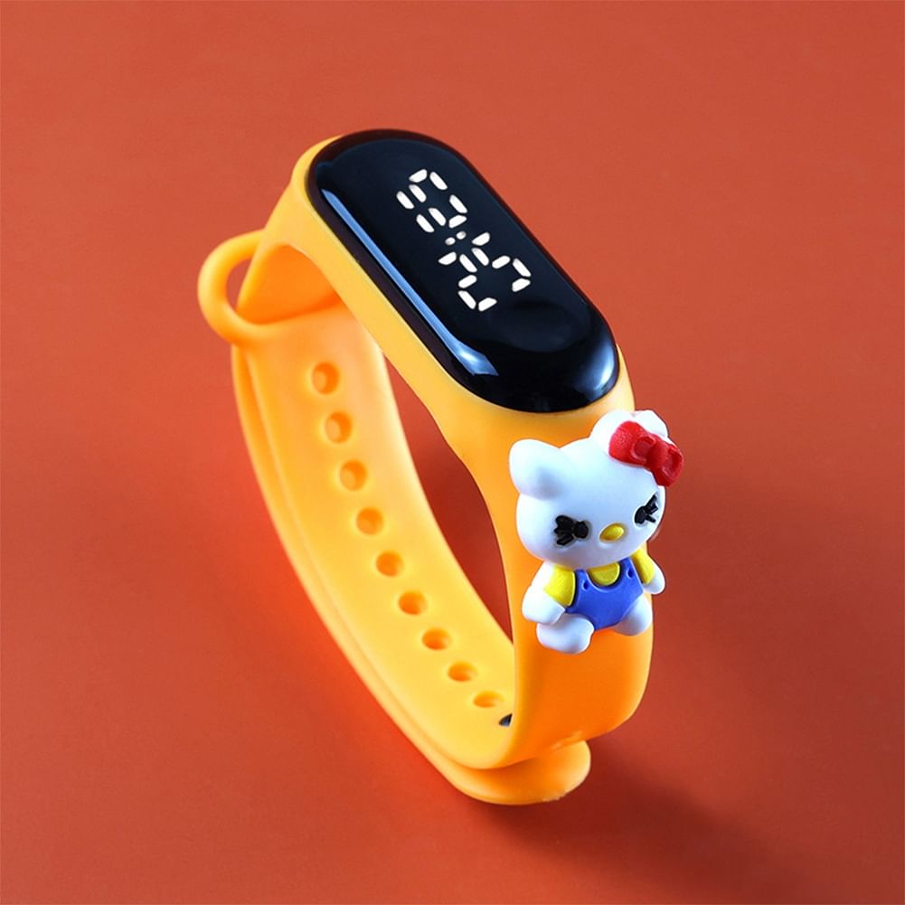 Cartoon Electronic Watch For Men Women Cartoon Doll Touch Screen Wrist Watch For Student F-Orange