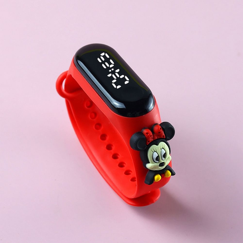 Cartoon Electronic Watch For Men Women Cartoon Doll Touch Screen Wrist Watch For Student D-Red
