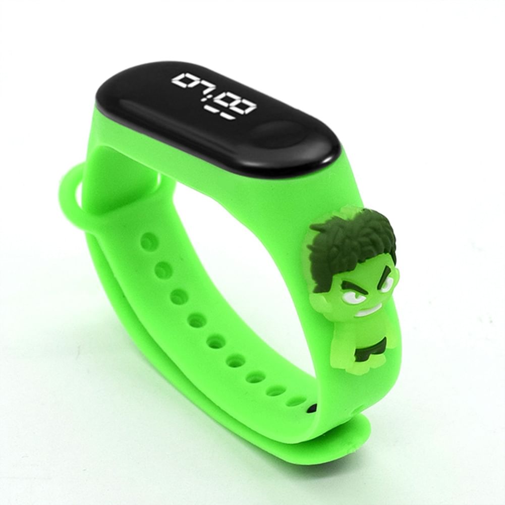 Cartoon Electronic Watch For Men Women Cartoon Doll Touch Screen Wrist Watch For Student G-Green
