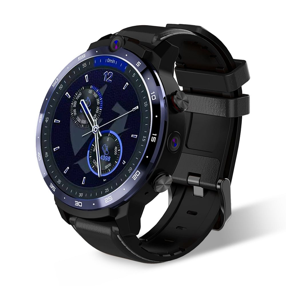 Original LEMFO LEM12 Face ID 1.6 Inch Dual Camera LTE 4G Smart Watch Android 7.1 3GB 32GB 1800mah Battery Men Smartwatch black