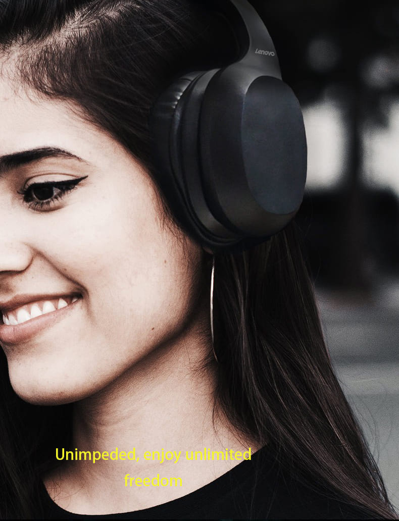 Original LENOVO HD100 Wireless Bluetooth Headphone Noise Isolation 20Hours Playing Time red - Image 6