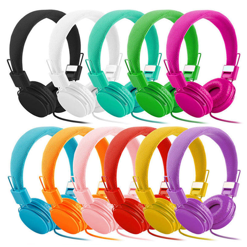 Kids Wired Ear Headphones Stylish Headband Earphones for iPad Tablet purple - Image 4