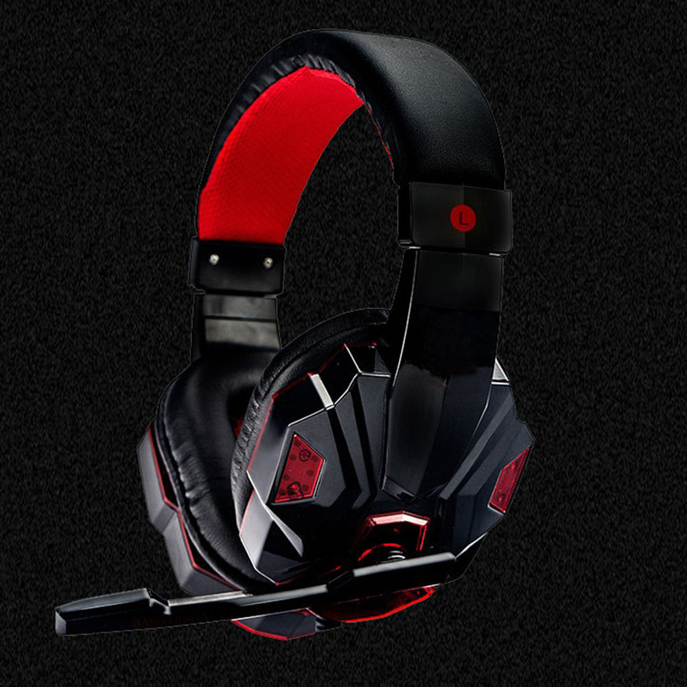 3.5mm Earphone Gaming Headset Gamer Stereo Gaming Headphone with Microphone LED Black and blue - Image 6