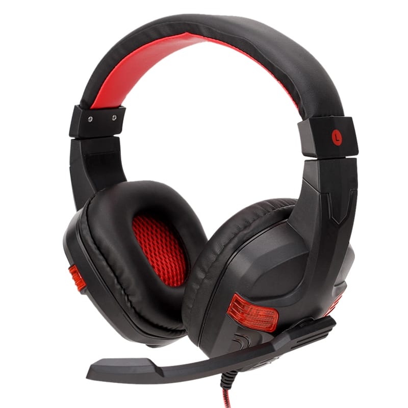Gaming Headset Deep Bass Stereo Computer Game Headphones with Microphone LED Light red light - Image 6