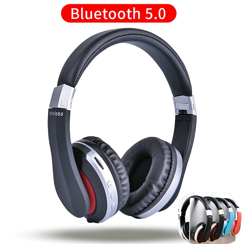 Wireless Headphones Bluetooth Headset Foldable Stereo Gaming Earphones with Microphone Support TF Card for IPad Mobile Phone Silver - Image 2