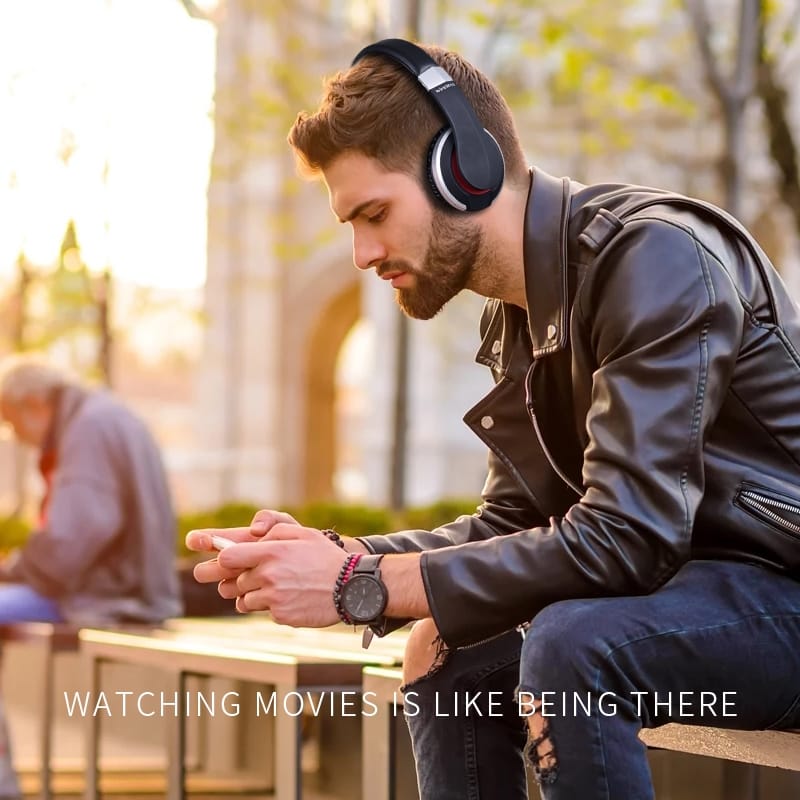 Wireless Headphones Bluetooth Headset Foldable Stereo Gaming Earphones with Microphone Support TF Card for IPad Mobile Phone Silver - Image 3