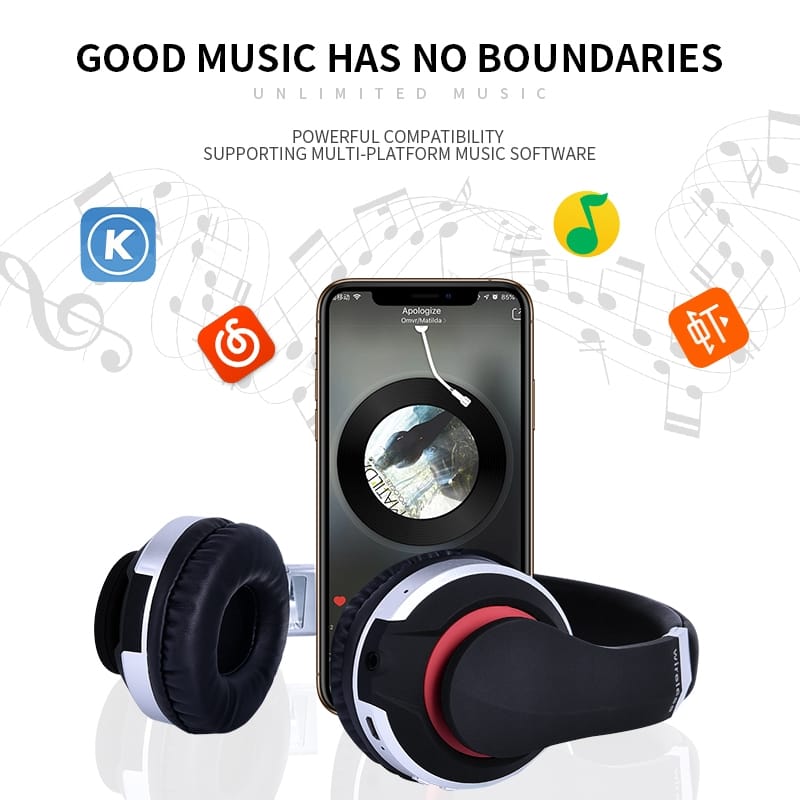 Wireless Headphones Bluetooth Headset Foldable Stereo Gaming Earphones with Microphone Support TF Card for IPad Mobile Phone Silver - Image 7