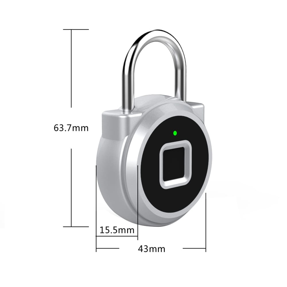 P10 Mini Smart Keyless Fingerprint Lock Waterproof Inteligente Anti-Theft Security Padlock Door Luggage Case Lock Silver - Image 5