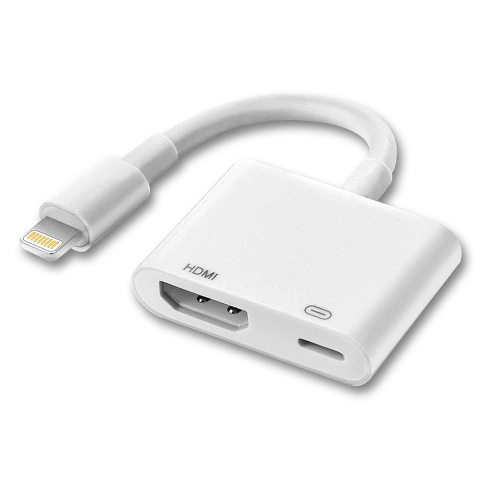Projector Converter Adapter for IPhone 8-pin to HDMI Cable white