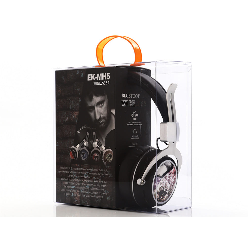 Head Set Wireless BT Bass Headset Phone Insert Card Radio Headset MH5 purple - Image 3