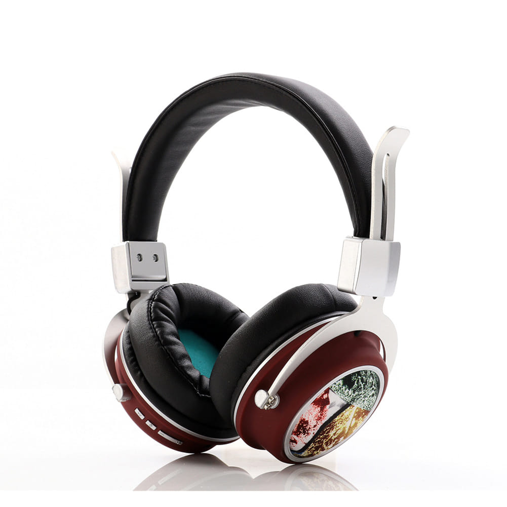 Head Set Wireless BT Bass Headset Phone Insert Card Radio Headset MH5 purple - Image 7