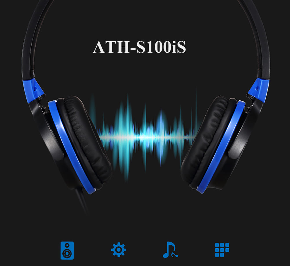 Original Audio-Technica ATH-S100iS Headset Wired Control Game Headphone with Micphone Bass Music Earphone for Cellphones Computer White - Image 2