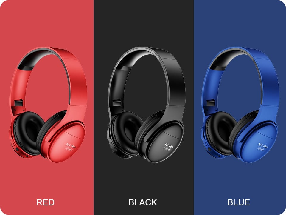 H1 Pro Bluetooth Wireless Headset HIFI Stereo Noise Reduction Gaming Earphone with Microphone H1 red - Image 3