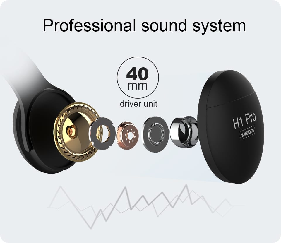 H1 Pro Bluetooth Wireless Headset HIFI Stereo Noise Reduction Gaming Earphone with Microphone H1 red - Image 4