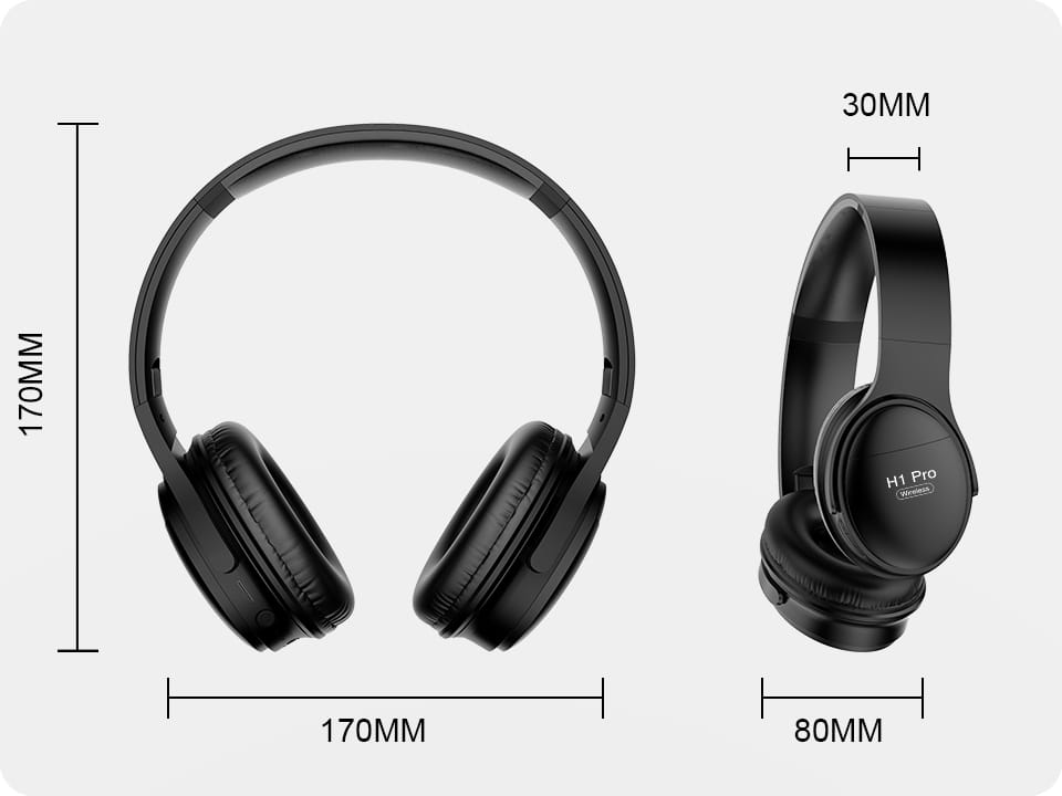 H1 Pro Bluetooth Wireless Headset HIFI Stereo Noise Reduction Gaming Earphone with Microphone H1 red - Image 5