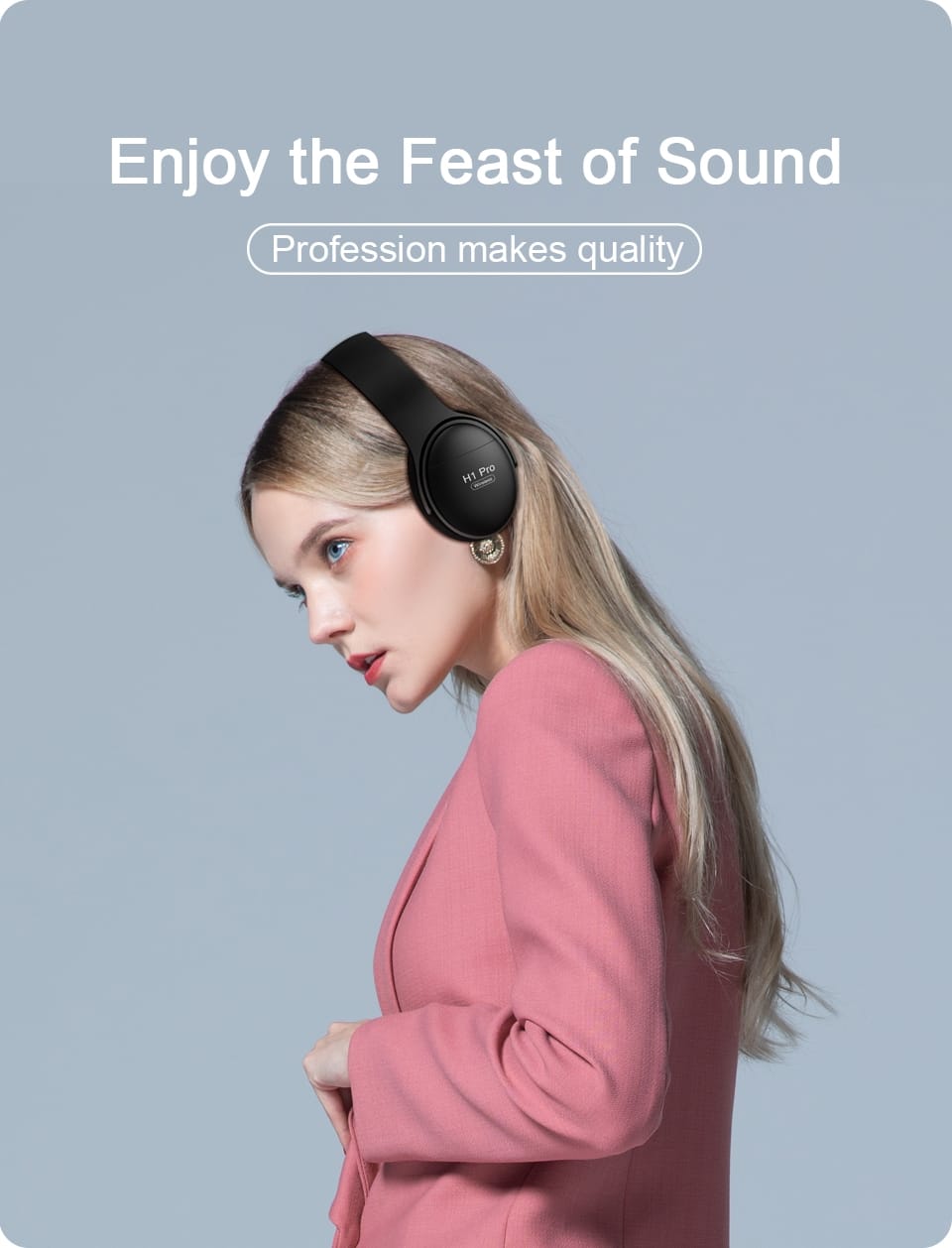 H1 Pro Bluetooth Wireless Headset HIFI Stereo Noise Reduction Gaming Earphone with Microphone H1 red - Image 7