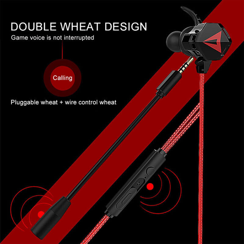 Gaming Headset With Double Detachable MIC Microphone Sets For PS4 PC Laptop Black-red type-C interface - Image 2