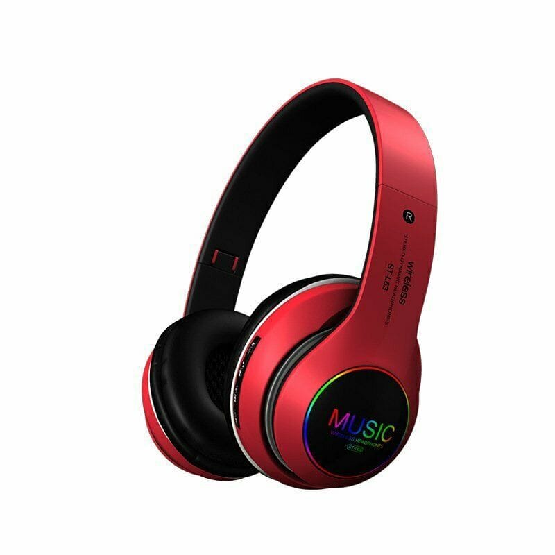Wireless Bluetooth 5.0 Headphones Foldable Headset Earphones Noise Cancelling Sport Earphone red - Image 6