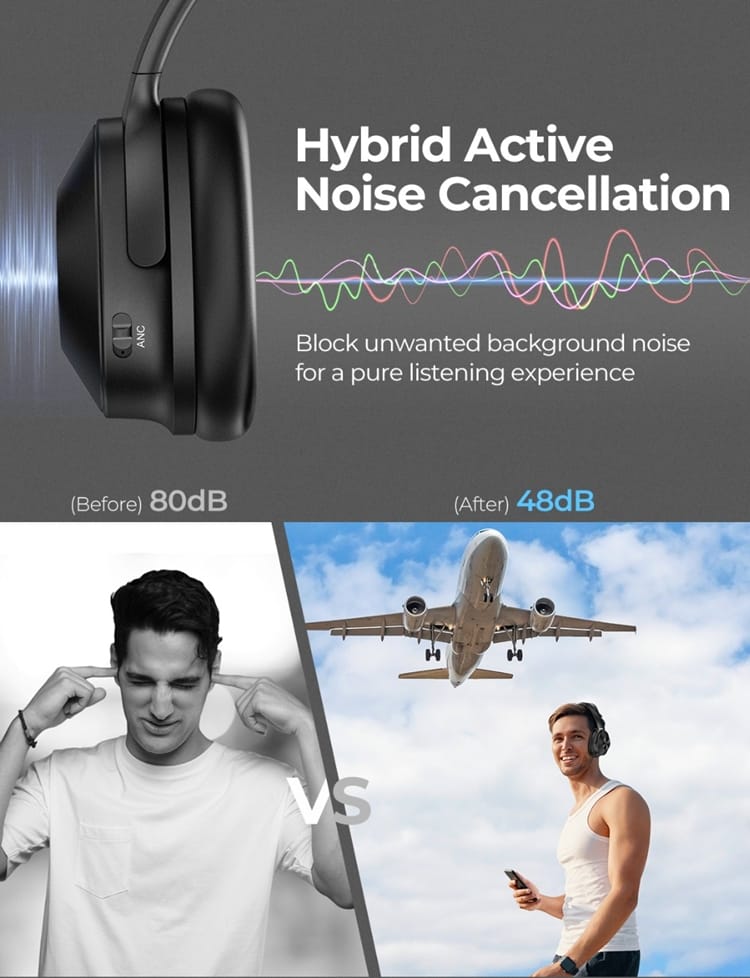 Bluetooth Wireless Headphone Noise Canceling Gaming Headphones With Mic Gamer Headset black - Image 4